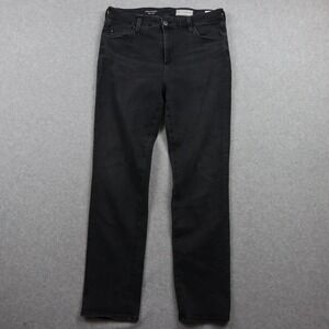 AG Adriano Goldschmied Jeans Womens 32R Athropologie Stevie Straight Slim Black